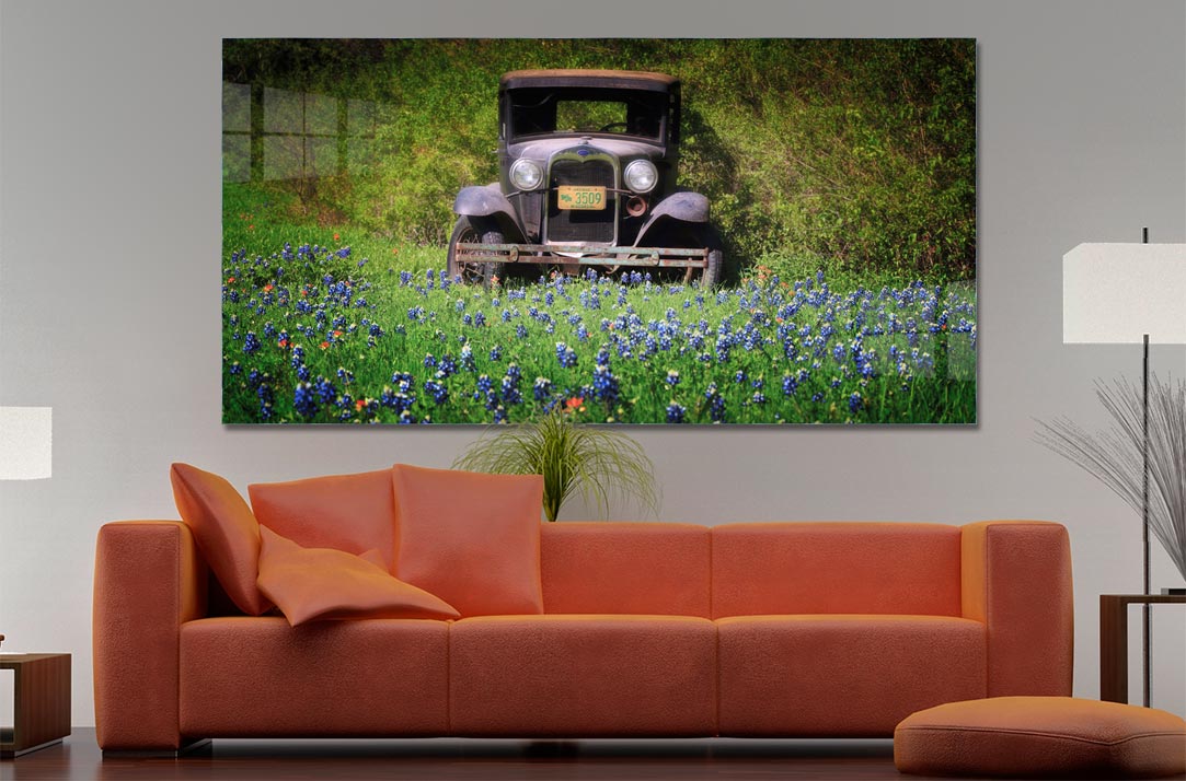 Texas Bluebonnets Vintage Ford