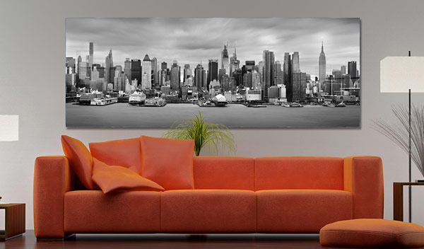 Manahttan Skyline Mega Black and white panorama | Weehawken Manhattan New York