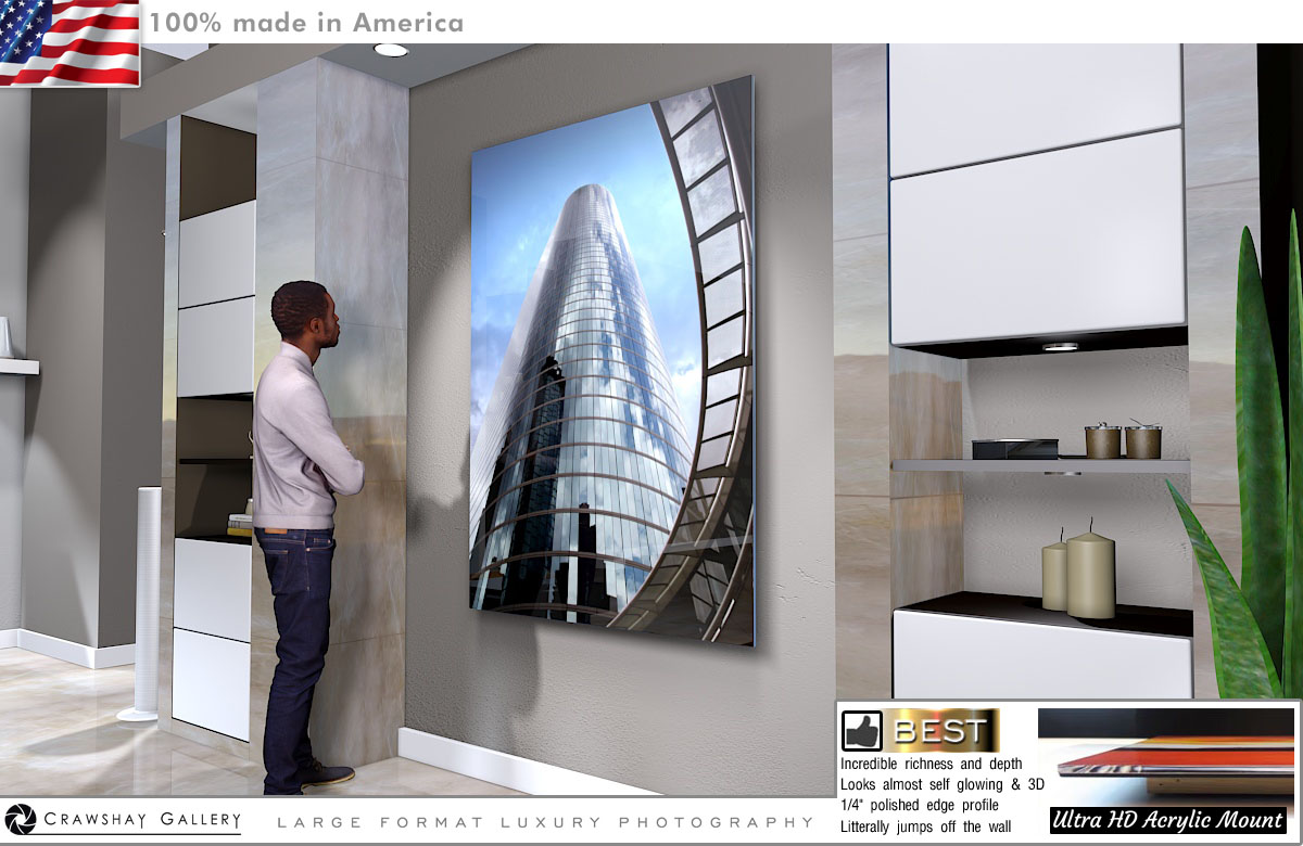 Face Mounted Acrylic Print of The Enron Building