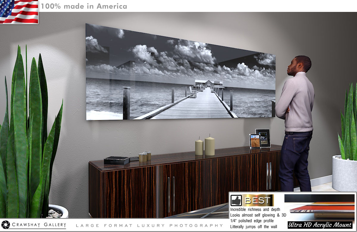 Face Mounted Acrylic Print of City Pier Before the Storm