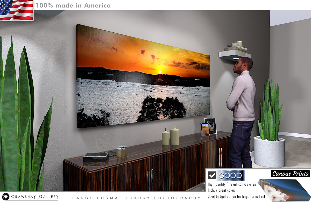 Canvas Print of Lake Travis in Austin Texas