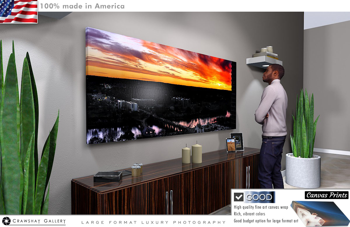 Canvas Print of Incredible Austin Texas Sunset