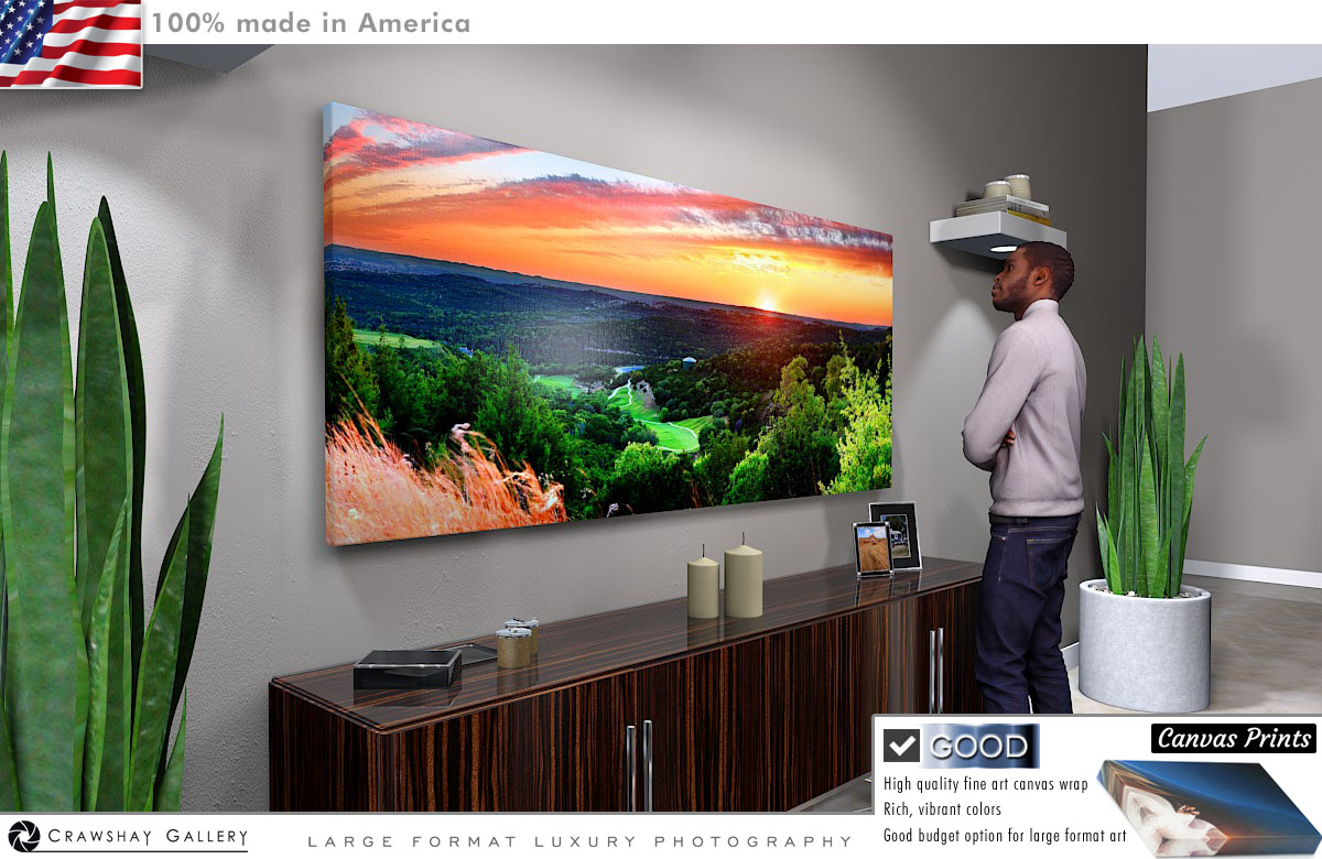 Canvas Print of Stunning Texas Hill Country Sunset