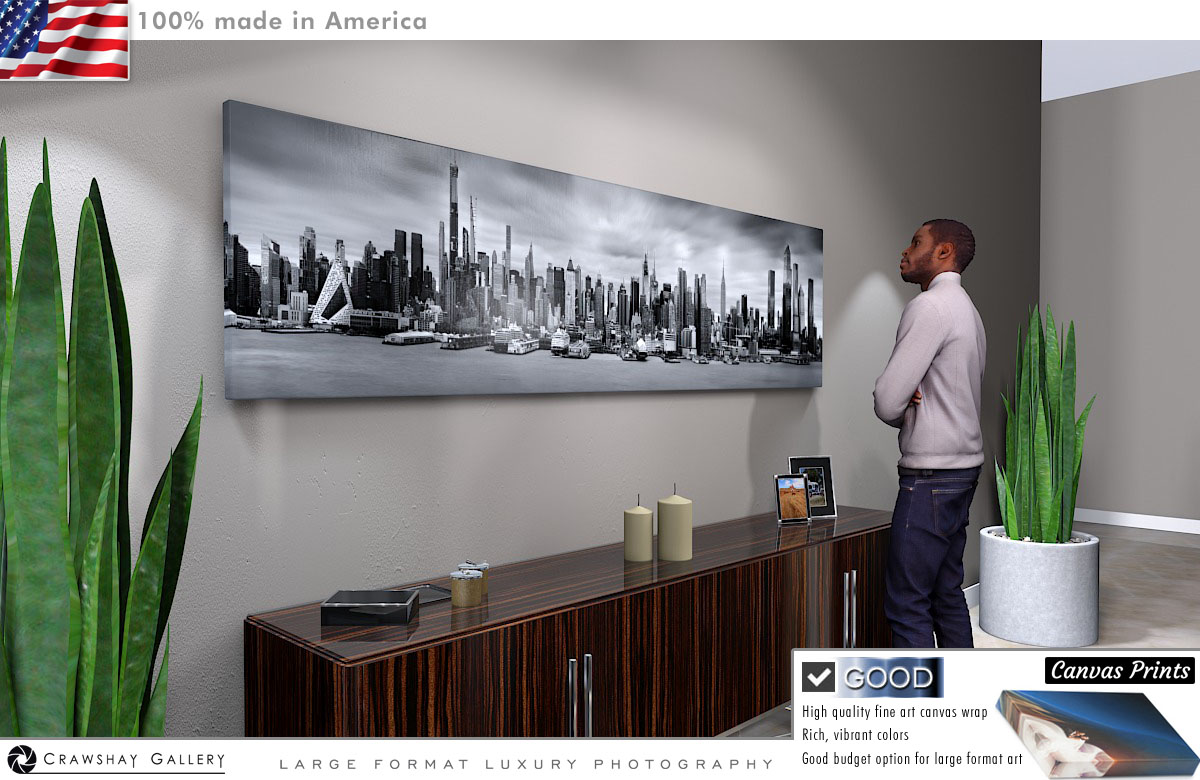 Canvas Print of New York Skyline in Black and White