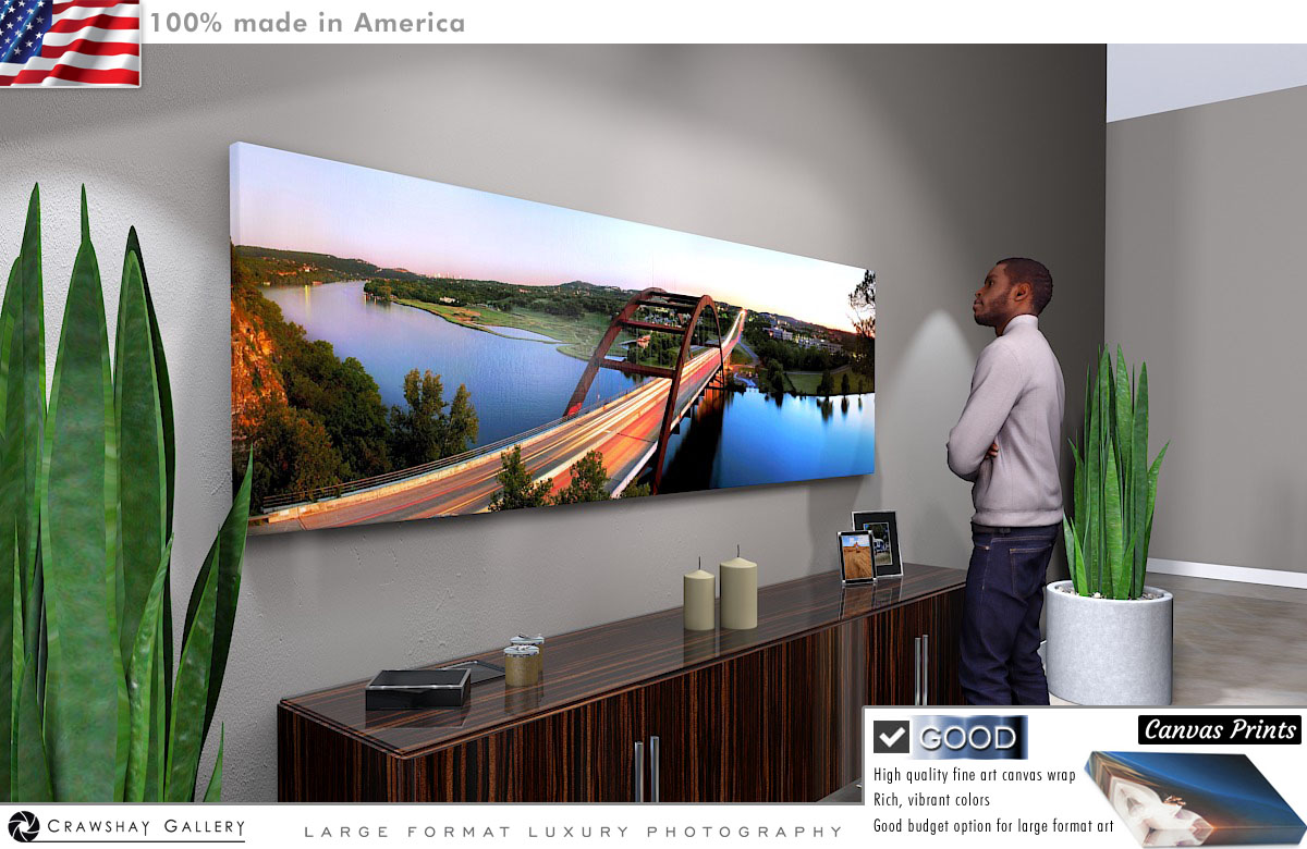 Canvas Print of The Pennyback Bridge Austin Texas