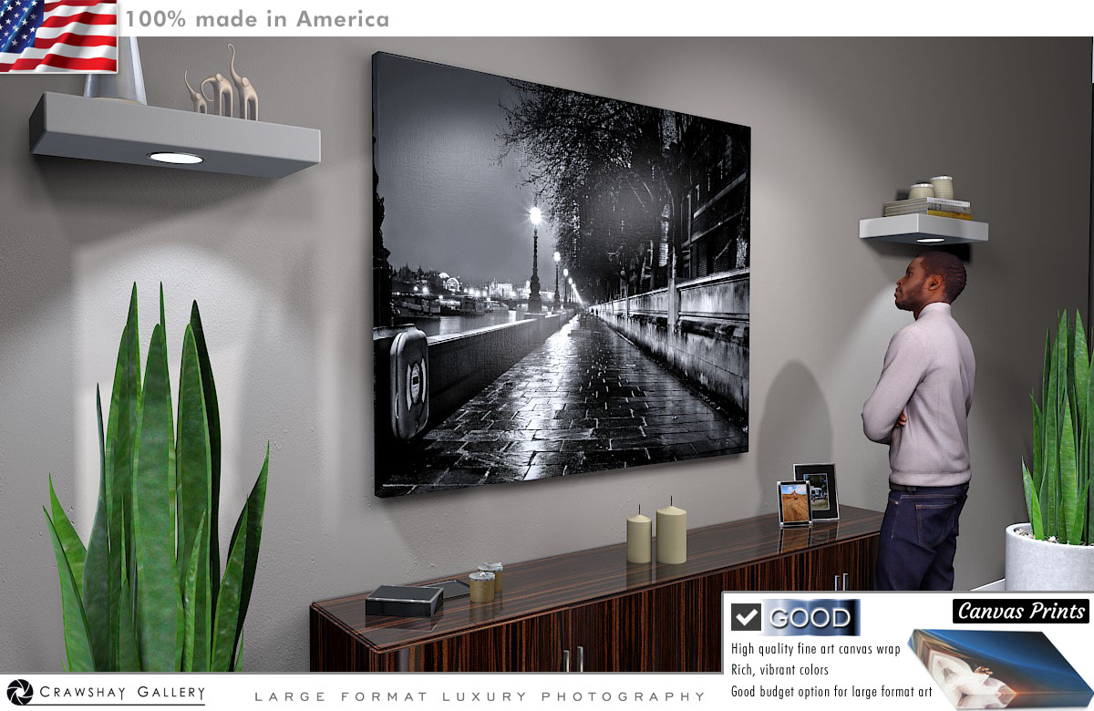 Canvas Print of Black & White London