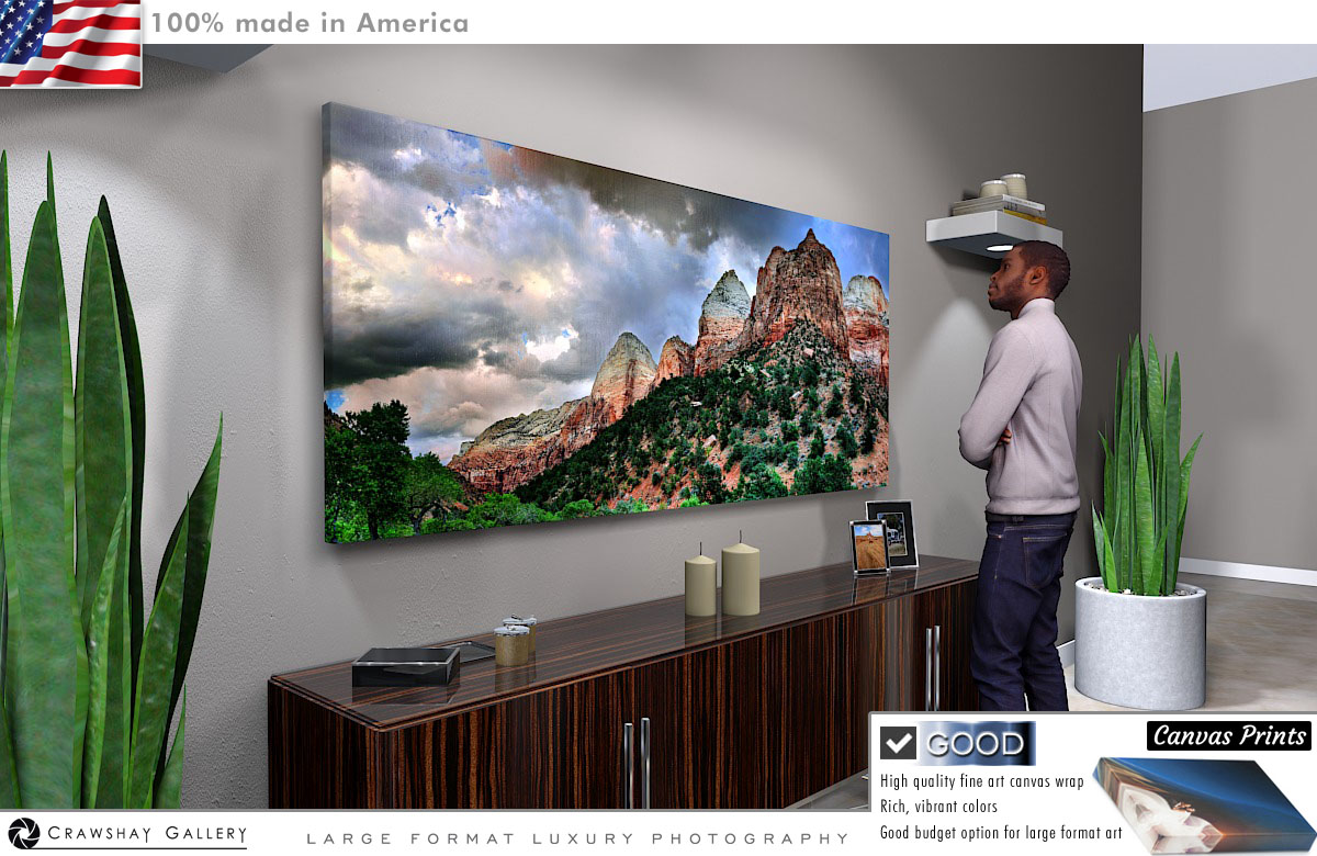 Canvas Print of Ancient Rocks Zion Canyon