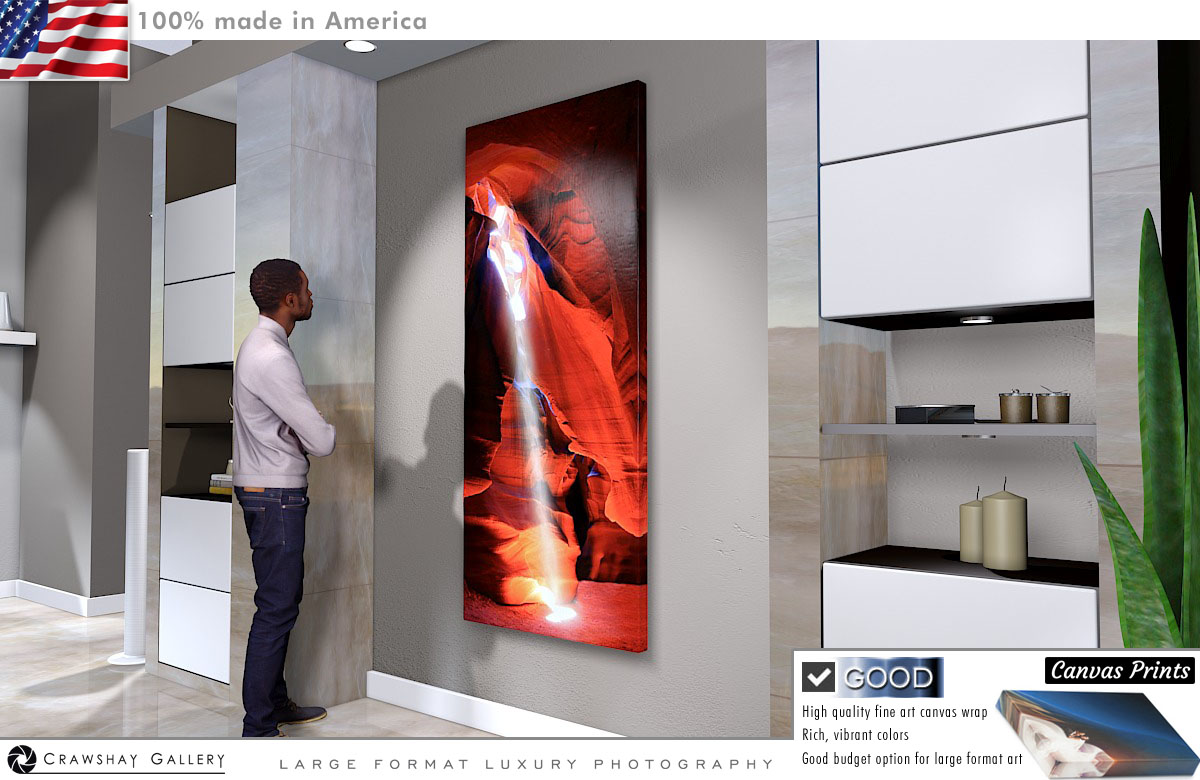 Canvas Print of Antelope Canyon Light Beam