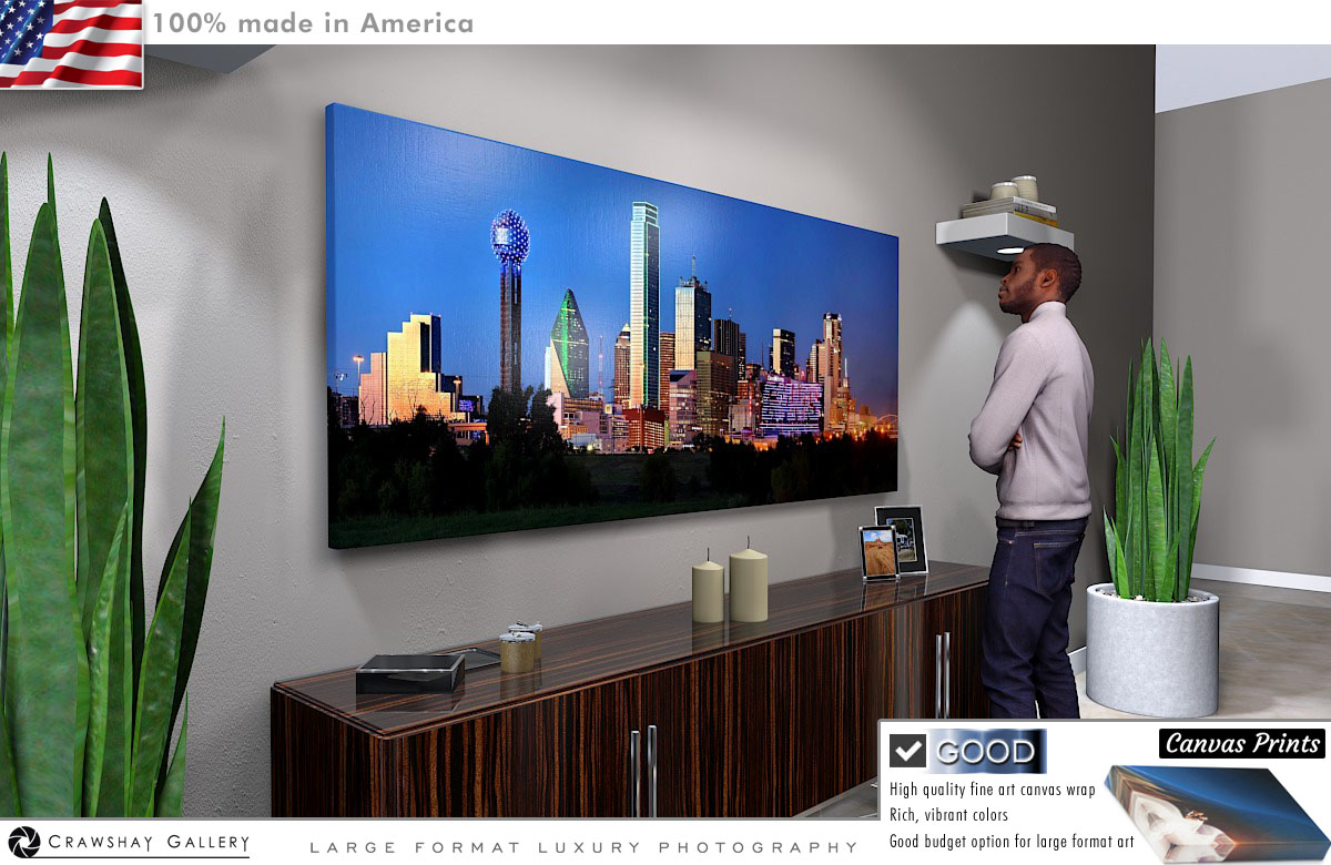 Canvas Print of Dallas Skyline Giants