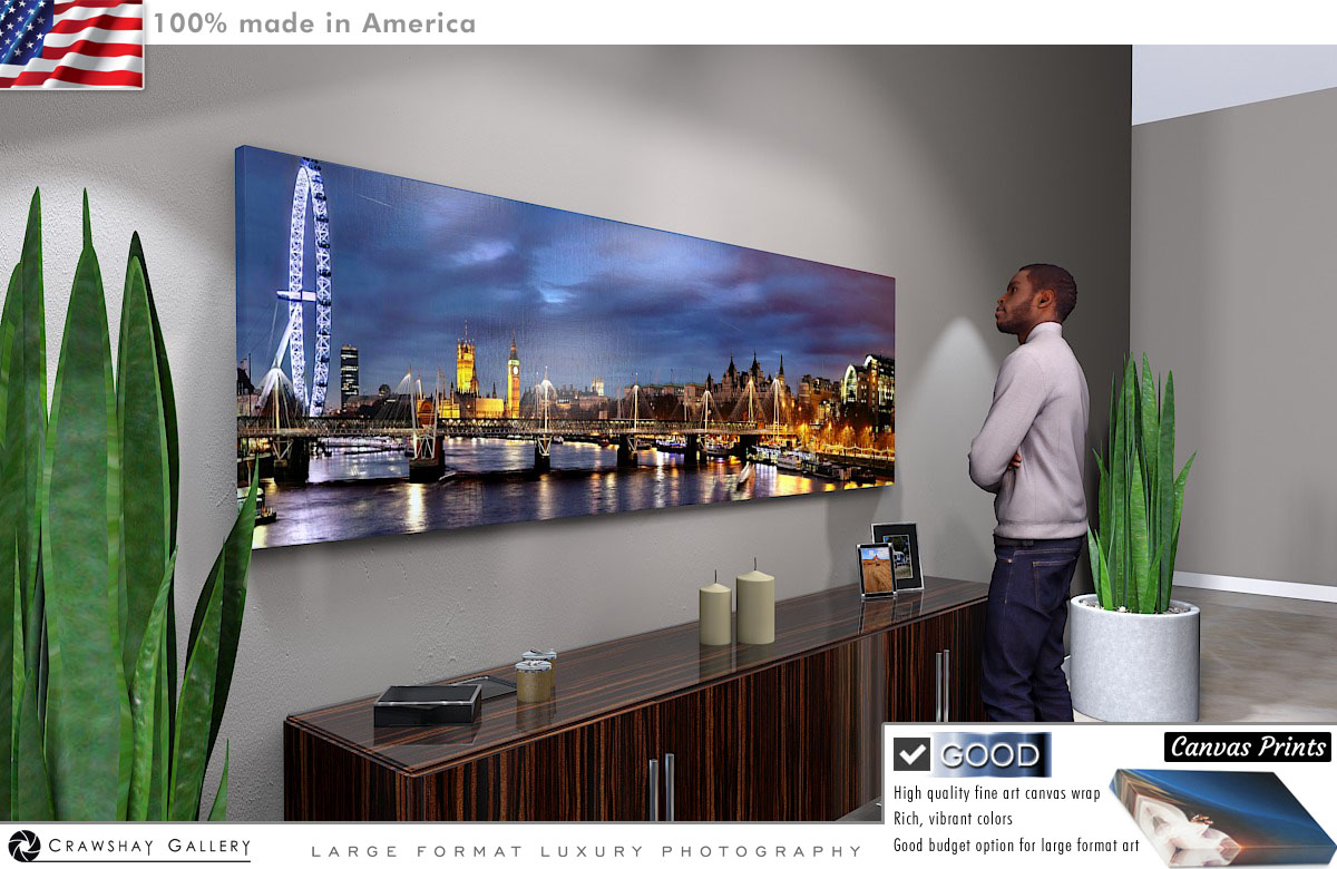 Canvas Print of London Skyline from Waterloo Bridge