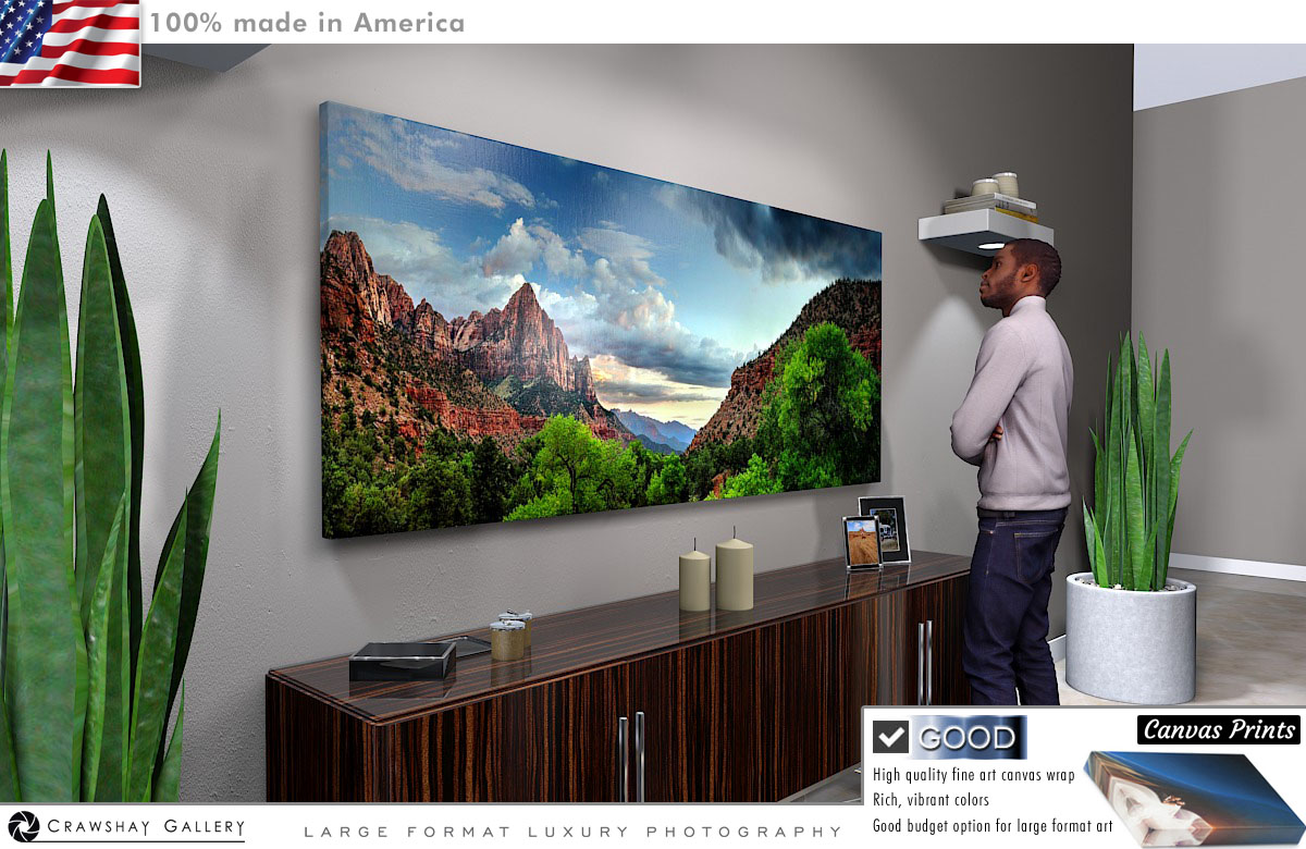 Canvas Print of Classic Zion Canyon Sundown