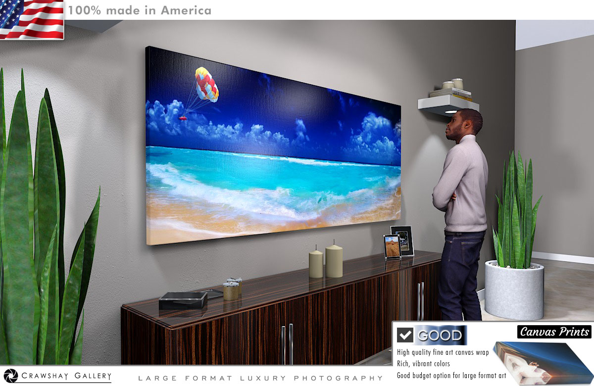 Canvas Print of Cancun Peach Panorama