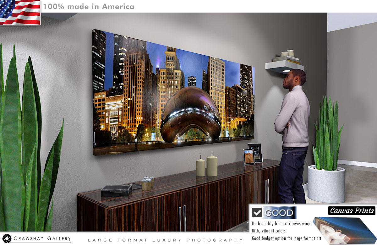Canvas Print of Millenium Park Bean Chicago