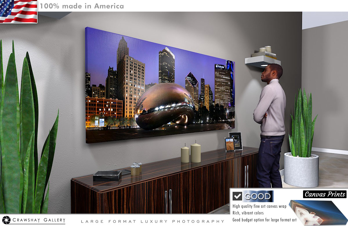 Canvas Print of Millenium Park Bean Chicago