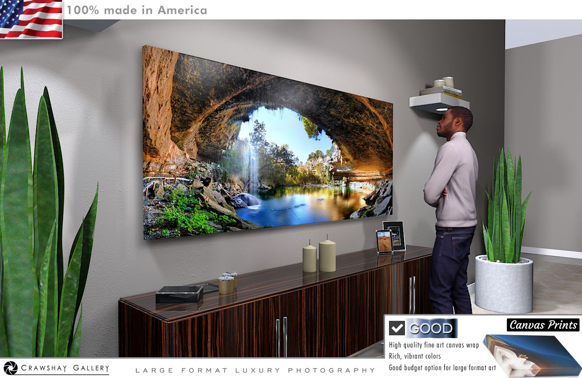 Canvas Print of The Grotto at Hamilton Pool Austin