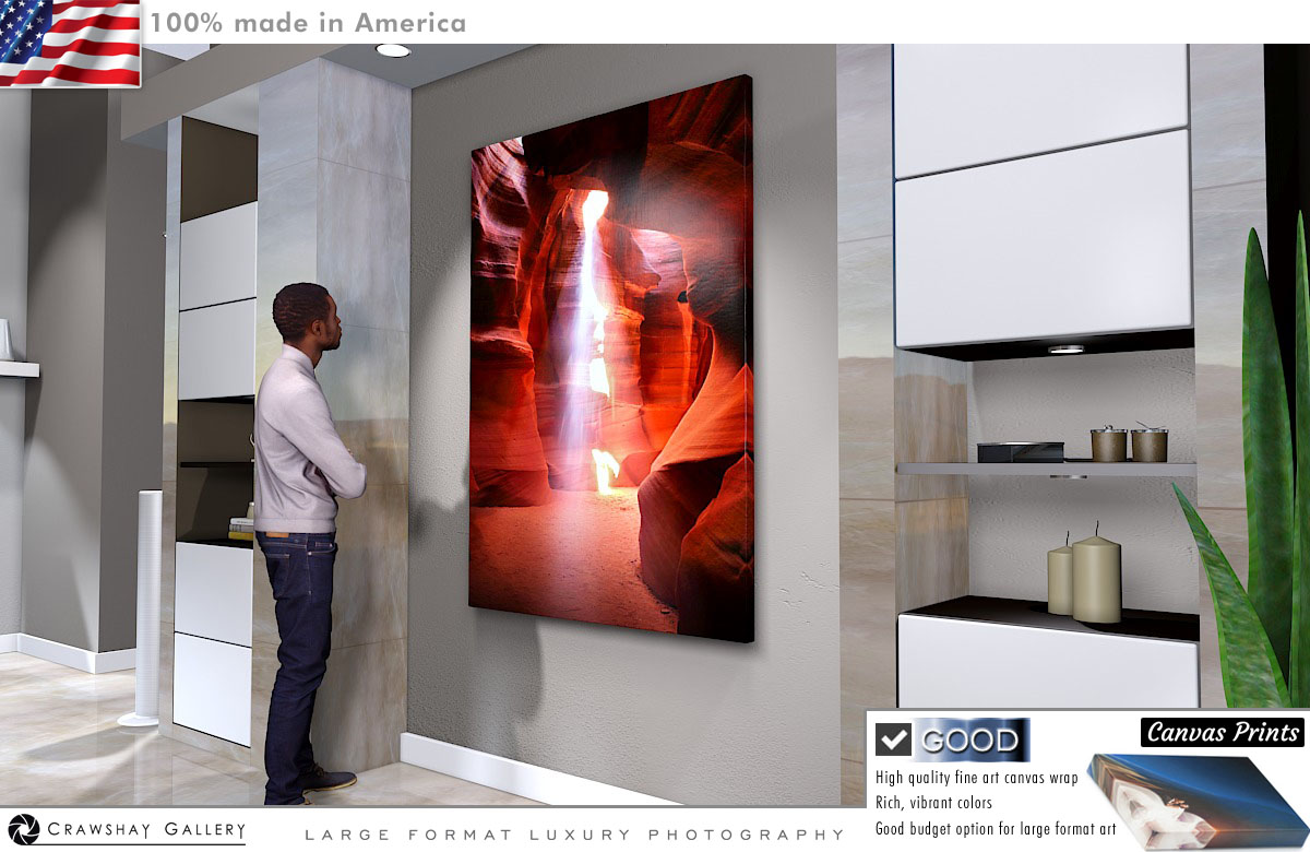 Canvas Print of Antelope Canyon Light Shaft
