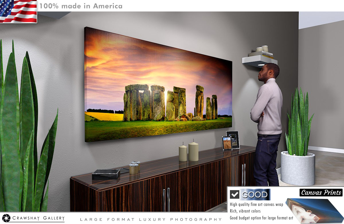 Canvas Print of Stone Henge Sunset