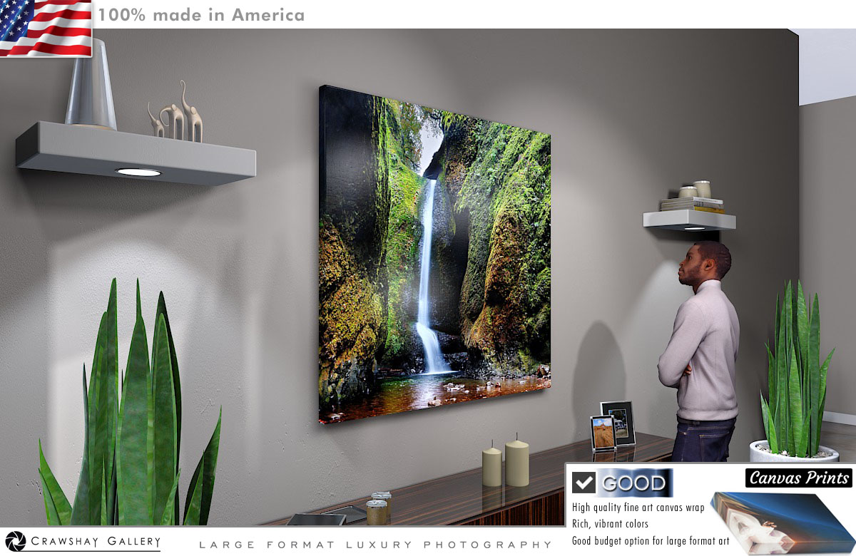 Canvas Print of Secret Waterfall Oneota Gorge