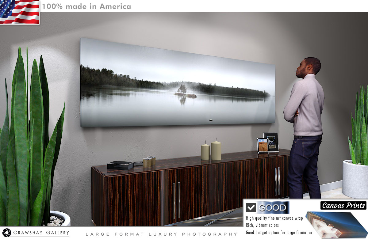 Canvas Print of Misty Lake