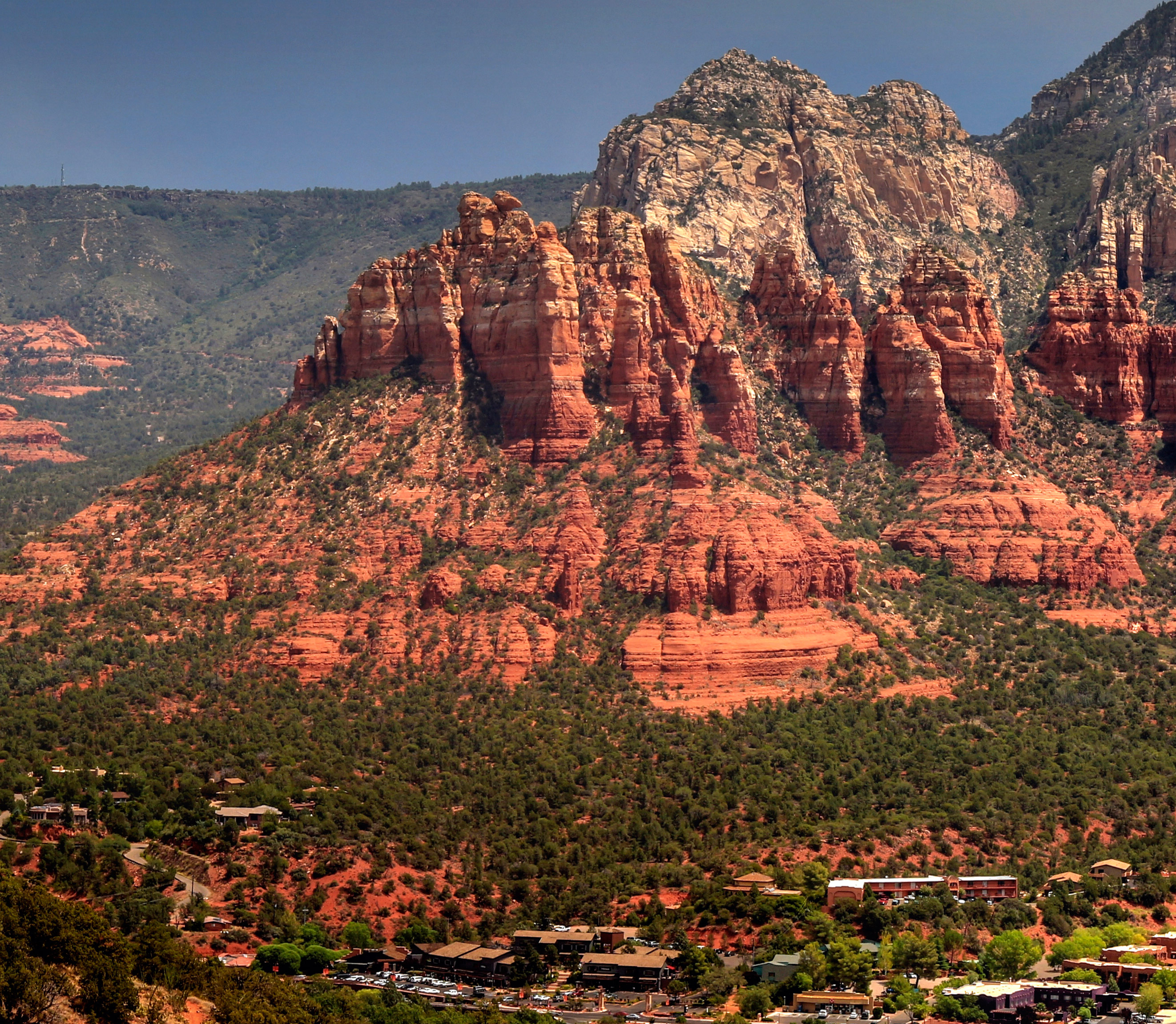 Close up of large format photograph of Sedona