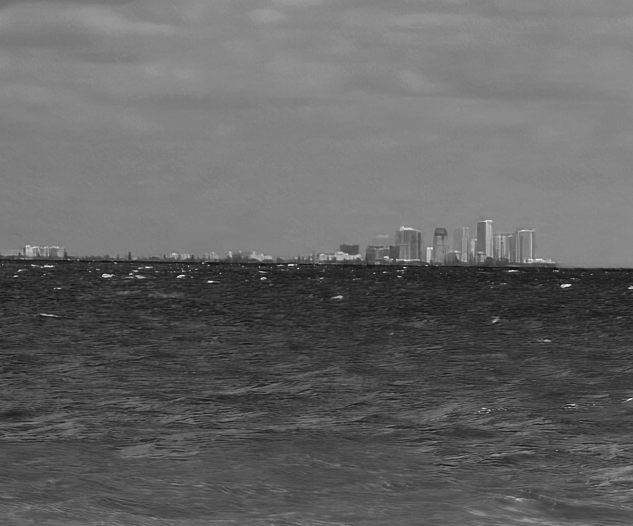 Close up of large format photograph of City Pier Before the Storm