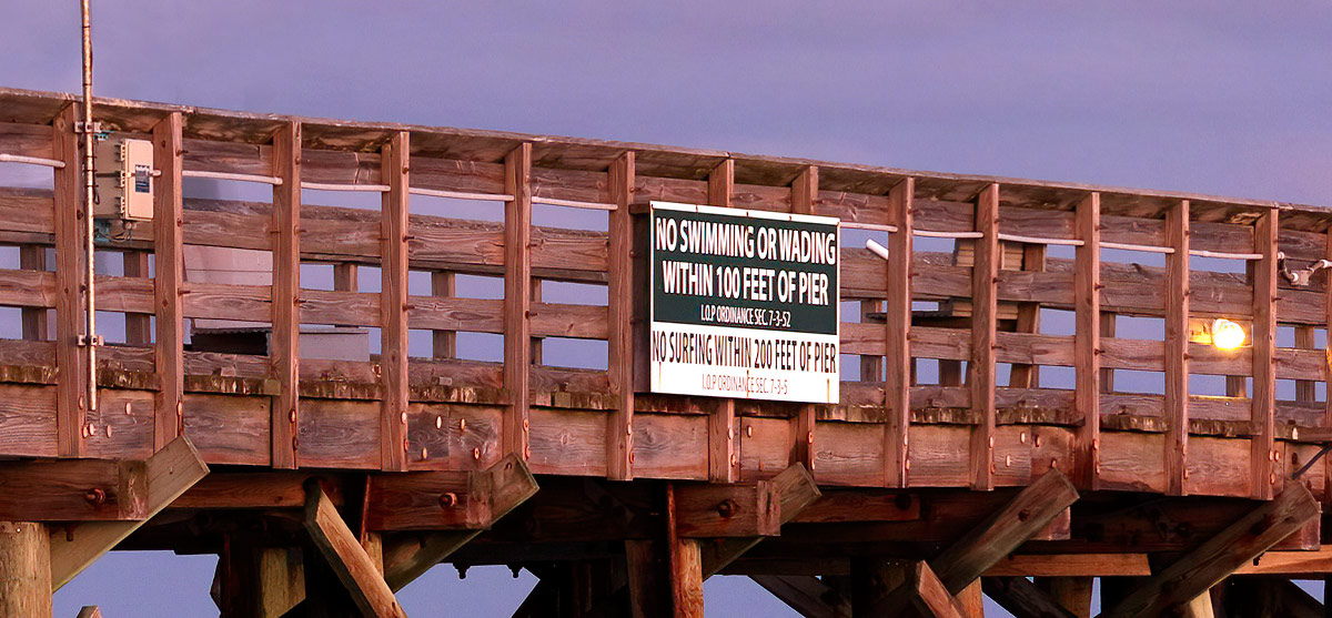 Close up of large format photograph of Isle of Palms Pier