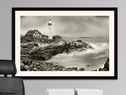Portland Head Lighthouse, Maine - Black and White