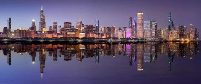 A Fine Chicago Evening (Crop) | Chicago Skyline 860 Megapixel Panorama | Chicago Downtown Chicago Illinois