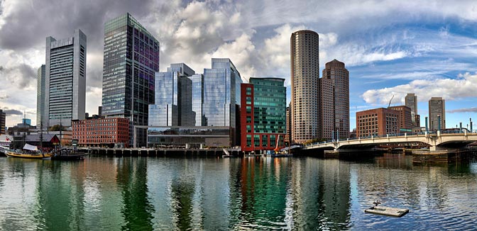 Boston Harbor | Boston Skyline Day |  Boston Massachusetts