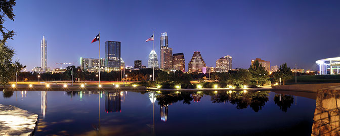 Flags Over Austin | City Skyline | Auditorium Shores Austin Texas