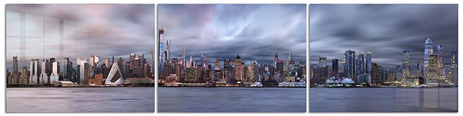 Big City Lights (triptych) | Sunset NYC Skyline |  New York New York