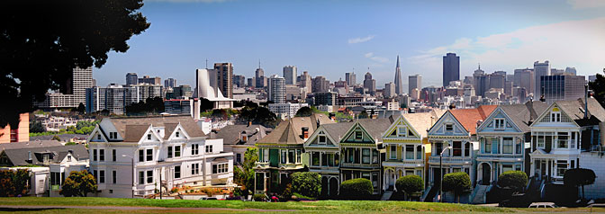 The Painted Ladies | Skyline from Alamo Square | Alamo Square San Francisco California