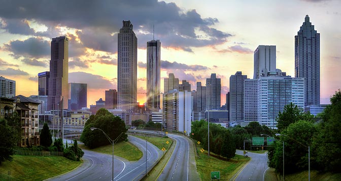 Atlanta Sunset Skyline | Sunset Atlanta Skyline |  Atlanta Georgia
