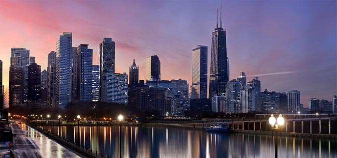Chicago Sundown | Chicago Skyline |  Chicago Illimois