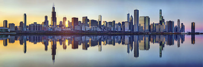 Chicago Skyline Large Format Panorama