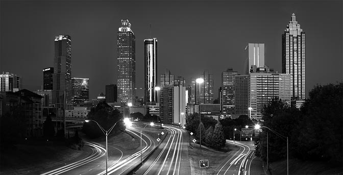 City of the Dead - Black and White | Atlanta Skyline |  Atlanta Georgia