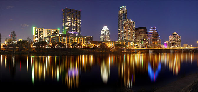 Ladybird City | Skyline over Ladybird Lake |  Austin Texas