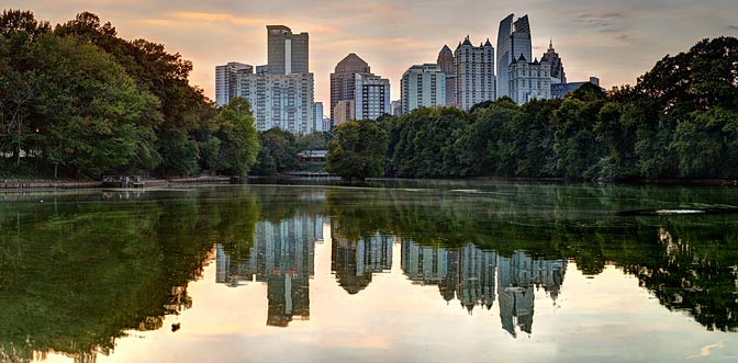 Piedmont Park Skyline | Evening Piedmont Park |  Atlanta Georgia