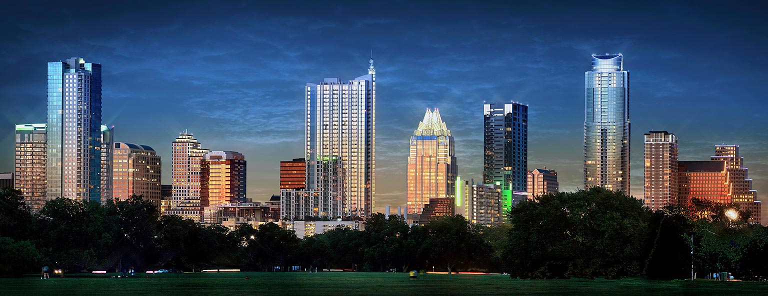 Austin Skyline from Zilker Park Large Format Fine Art Photography